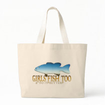 GIRL BASS FISHING CANVAS BAG
