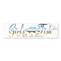 GIRL BASS FISHING BUMPER STICKERS