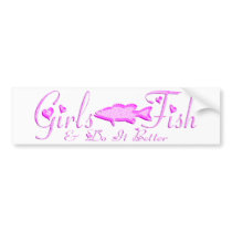 GIRL BASS FISHING BUMPER STICKER