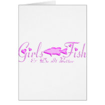 GIRL BASS FISHING GREETING CARDS