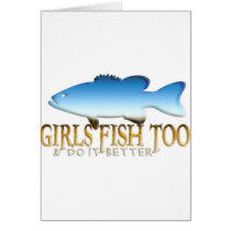 GIRL BASS FISHING CARD