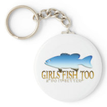 GIRL BASS FISHING KEYCHAIN