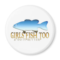 GIRL BASS FISHING MAGNET