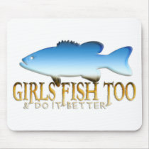 GIRL BASS FISHING MOUSEPAD