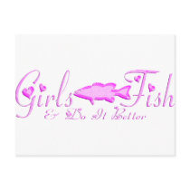 GIRL BASS FISHING POST CARDS