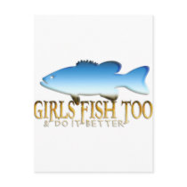 GIRL BASS FISHING POST CARDS