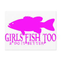 GIRL BASS FISHING POST CARDS