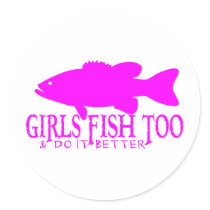GIRL BASS FISHING STICKERS