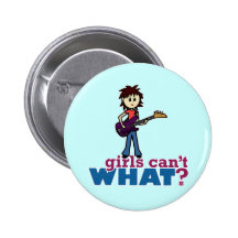 Girl Bass Guitar Player Buttons