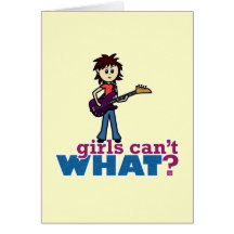 Girl Bass Guitar Player Greeting Card