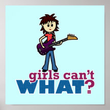 Girl Bass Guitar Player Print