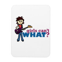 Girl Bass Guitar Player Vinyl Magnet