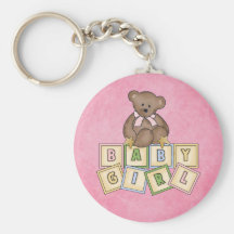 Girl Bear  Baby Blocks Key Chain