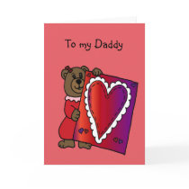girl bear holding valentine for father card