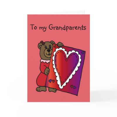 girl bear holding valentine for grandparents card by littlemunchkins