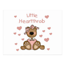 Girl Bear Little Heartthrob Postcards