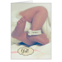 Girl Birth Announcement Greeting Card
