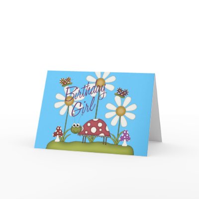 Girl Birthday Bugs Card by birthday_party
