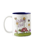 Girl Birthday Bugs Coffee Mugs