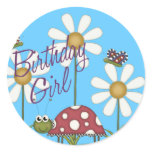 Girl Birthday Bugs Stickers