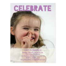 Girl Birthday Party Photo Invitations Post Cards
