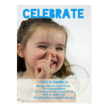 Girl Birthday Party Photo Invitations Post Cards