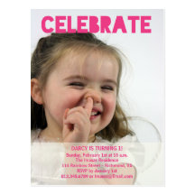 Girl Birthday Party Photo Invitations Postcard