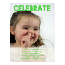 Girl Birthday Party Photo Invitations Postcards