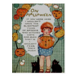 Girl & Black Cats Post Cards