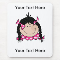 Girl Black Hair Mousepad - Customizable