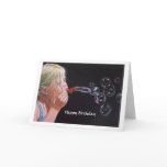 GIRL BLOWING BUBBLES BIRTHDAY CARD