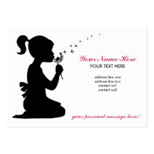 Girl Blowing Dandelion Business Card