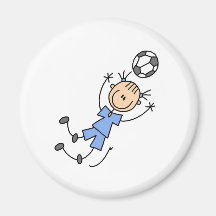 Girl Blue Soccer Uniform Fridge Magnets