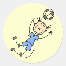 Girl Blue Soccer Uniform Tshirts and Gifts Round Stickers