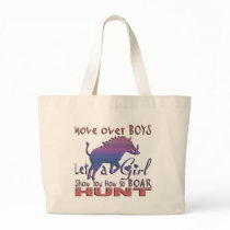GIRL BOAR HUNTING TOTE BAGS