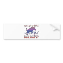 GIRL BOAR HUNTING BUMPER STICKER
