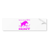 GIRL BOAR HUNTING BUMPER STICKER