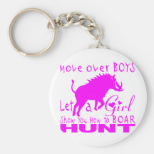 GIRL BOAR HUNTING KEY CHAIN
