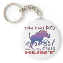 GIRL BOAR HUNTING KEY CHAIN