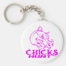 GIRL BOAR HUNTING KEYCHAIN