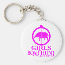 GIRL BOAR HUNTING KEYCHAINS