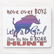 GIRL BOAR HUNTING MOUSEPADS