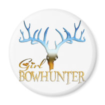 GIRL BOWHUNTER DEER MAGNETS