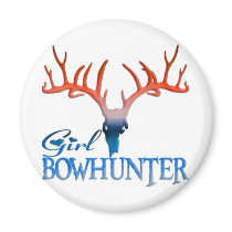 GIRL BOWHUNTER DEER FRIDGE MAGNETS