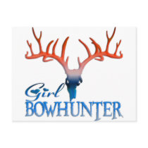 GIRL BOWHUNTER DEER POSTCARD
