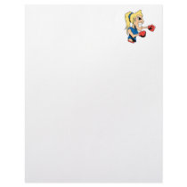 girl boxer cartoon custom letterhead