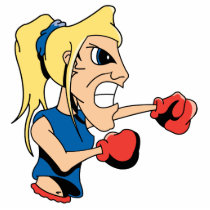 girl boxer cartoon acrylic cut out