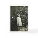 GIRL BY A CHRISTMAS TREE CARD