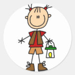 Girl Camping Sticker