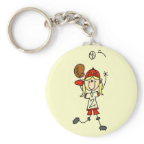 Girl Catching Baseball T-shirts and Gifts Key Chain